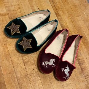 Gap velvet slip on shoes